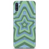Manitoba Samsung Galaxy A11/M11 ile Uyumlu Baskılı Yumuşak Silikon Şeffaf Telefon Kılıfı, Yeşil Desen
