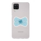 Manitoba Samsung Galaxy A12/M12 Uyumlu Kalp Yara Bandı Tasarımlı Şeffaf Telefon Kılıfı
