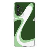 Manitoba Samsung Galaxy A13 ile Uyumlu Baskılı Yumuşak Silikon Şeffaf Telefon Kılıfı, Yeşil Desen