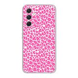 Manitoba Samsung Galaxy A14 ile Uyumlu Baskılı Yumuşak Silikon Şeffaf Telefon Kılıfı, Pembe Desen