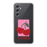 Manitoba Samsung Galaxy A14 Uyumlu Cherry Tasarımlı Baskılı Şeffaf Telefon Kılıfı