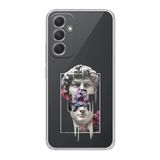 Manitoba Samsung Galaxy A14 Uyumlu David Vaporwave Tasarımlı Şeffaf Telefon Kılıfı, Çok Renkli
