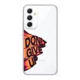 Manitoba Samsung Galaxy A14 Uyumlu, Dont Give Up Tasarımlı, Şeffaf Telefon Kılıfı, Çok Renkli