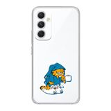 Manitoba Samsung Galaxy A14 Uyumlu Garfield Tasarımlı Şeffaf Telefon Kılıfı, Çok Renkli