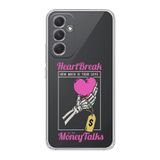 Manitoba Samsung Galaxy A14 Uyumlu Heart Break Tasarımlı Şeffaf Telefon Kılıfı, Çok Renkli