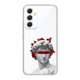 Manitoba Samsung Galaxy A14 Uyumlu Heykel Tasarımlı Şeffaf Telefon Kılıfı, Çok Renkli