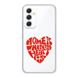 Manitoba Samsung Galaxy A14 Uyumlu Home Tasarımlı Şeffaf Telefon Kılıfı, Çok Renkli