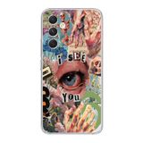 Manitoba Samsung Galaxy A14 Uyumlu I See You Tasarımlı Baskılı Şeffaf Telefon Kılıfı