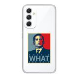 Manitoba Samsung Galaxy A14 Uyumlu Michael Scott Tasarımlı Baskılı Şeffaf Telefon Kılıfı