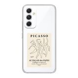 Manitoba Samsung Galaxy A14 Uyumlu Picasso Tasarımlı Şeffaf Telefon Kılıfı, Çok Renkli