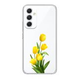 Manitoba Samsung Galaxy A14 Uyumlu Sarı Lale Tasarımlı Şeffaf Telefon Kılıfı