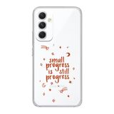 Manitoba Samsung Galaxy A14 Uyumlu Small Progress Tasarımlı Şeffaf Telefon Kılıfı, Çok Renkli