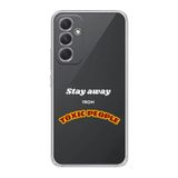 Manitoba Samsung Galaxy A14 Uyumlu Stay Away Tasarımlı Şeffaf Telefon Kılıfı, Çok Renkli