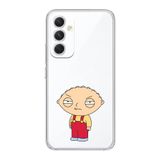 Manitoba Samsung Galaxy A14 Uyumlu Stewie Griffin Tasarımlı Şeffaf Telefon Kılıfı, Çok Renkli
