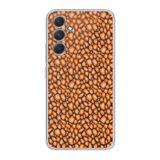Manitoba Samsung Galaxy A14 Uyumlu Turuncu Leopar Tasarımlı Baskılı Şeffaf Telefon Kılıfı