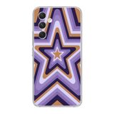 Manitoba Samsung Galaxy A14 Uyumlu Yıldız Tasarımlı Şeffaf Telefon Kılıfı, Çok Renkli