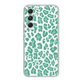 Manitoba Samsung Galaxy A16 ile Uyumlu Baskılı Yumuşak Silikon Şeffaf Telefon Kılıfı, Yeşil Leopar Desen