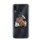 Manitoba Samsung Galaxy A20/A30 ile Uyumlu Criminal Money Tasarımlı Baskılı Şeffaf Telefon Kılıfı