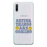 Manitoba Samsung Galaxy A20S ile Uyumlu Better Things Tasarımlı Şeffaf Telefon Kılıfı, Çok Renkli