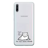 Manitoba Samsung Galaxy A20S ile Uyumlu Cant Go Out Tasarımlı Şeffaf Telefon Kılıfı, Çok Renkli
