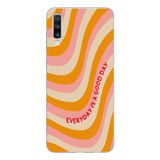 Manitoba Samsung Galaxy A20S ile Uyumlu Everyday Is A Good Day Tasarımlı Şeffaf Telefon Kılıfı, Çok Renkli