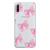 Manitoba Samsung Galaxy A20S ile Uyumlu Fiyonklar Tasarımlı Baskılı Şeffaf Telefon Kılıfı