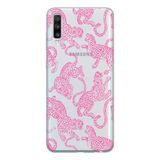 Manitoba Samsung Galaxy A20S ile Uyumlu Leopar Tasarımlı Şeffaf Telefon Kılıfı, Silikon, Çok Renkli