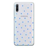 Manitoba Samsung Galaxy A20S ile Uyumlu Minik Kalpler Tasarımlı Baskılı Şeffaf Telefon Kılıfı