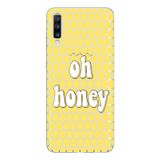 Manitoba Samsung Galaxy A20S ile Uyumlu Oh Honey Tasarımlı Şeffaf Telefon Kılıfı, Silikon, Sarı