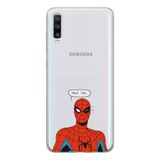 Manitoba Samsung Galaxy A20S ile Uyumlu Örümcek Adam Tasarımlı Şeffaf Telefon Kılıfı, Silikon, Çok Renkli