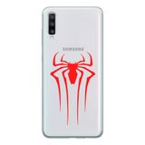 Manitoba Samsung Galaxy A20S ile Uyumlu Örümcek Logo Tasarımlı Şeffaf Telefon Kılıfı