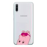 Manitoba Samsung Galaxy A20S ile Uyumlu Sevimli Domuz Tasarımlı Baskılı Şeffaf Telefon Kılıfı