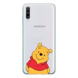 Manitoba Samsung Galaxy A20S ile Uyumlu Winnie Ayı Tasarımlı Şeffaf Telefon Kılıfı, Silikon, Çok Renkli