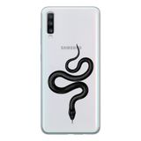 Manitoba Samsung Galaxy A20S ile Uyumlu Yılan Tasarımlı Şeffaf Telefon Kılıfı