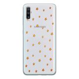 Manitoba Samsung Galaxy A20S ile Uyumlu Yıldızlar Tasarımlı Şeffaf Telefon Kılıfı, Silikon, Çok Renkli