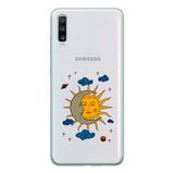 Manitoba Samsung Galaxy A20S Uyumlu Ay Güneş ve Gezegen Tasarımlı Baskılı Şeffaf Telefon Kılıfı