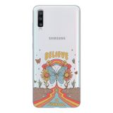 Manitoba Samsung Galaxy A20S Uyumlu Believe Tasarımlı Şeffaf Telefon Kılıfı, Çok Renkli