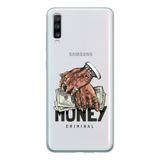 Manitoba Samsung Galaxy A20S Uyumlu Criminal Money Tasarımlı Şeffaf Telefon Kılıfı