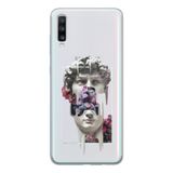 Manitoba Samsung Galaxy A20S Uyumlu David Vaporwave Tasarımlı Şeffaf Telefon Kılıfı, Çok Renkli