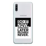 Manitoba Samsung Galaxy A20S Uyumlu Do It Now Tasarımlı Şeffaf Telefon Kılıfı, Çok Renkli