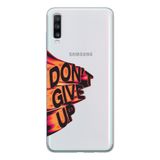 Manitoba Samsung Galaxy A20S Uyumlu Dont Give Up Tasarımlı Şeffaf Telefon Kılıfı, Çok Renkli