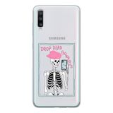 Manitoba Samsung Galaxy A20S Uyumlu Drop Dead Gorgeous Tasarımlı Şeffaf Telefon Kılıfı, Çok Renkli