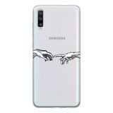 Manitoba Samsung Galaxy A20S Uyumlu Eller Tasarımlı Şeffaf Telefon Kılıfı, Çok Renkli