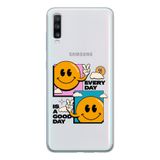Manitoba Samsung Galaxy A20S Uyumlu Every Day Tasarımlı Şeffaf Telefon Kılıfı, Çok Renkli
