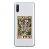 Manitoba Samsung Galaxy A20S Uyumlu Feel Alive Tasarımlı Şeffaf Telefon Kılıfı, Çok Renkli