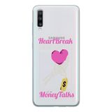 Manitoba Samsung Galaxy A20S Uyumlu Heart Break Tasarımlı Şeffaf Telefon Kılıfı, Çok Renkli