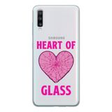 Manitoba Samsung Galaxy A20S Uyumlu Heart Of Glass Tasarımlı Şeffaf Telefon Kılıfı, Çok Renkli
