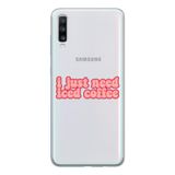 Manitoba Samsung Galaxy A20S Uyumlu Iced Coffee Tasarımlı Şeffaf Telefon Kılıfı, Çok Renkli