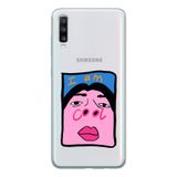 Manitoba Samsung Galaxy A20S Uyumlu I'm Cool Tasarımlı Şeffaf Telefon Kılıfı, Çok Renkli