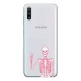Manitoba Samsung Galaxy A20S Uyumlu İskelet Tasarımlı Şeffaf Telefon Kılıfı, Çok Renkli